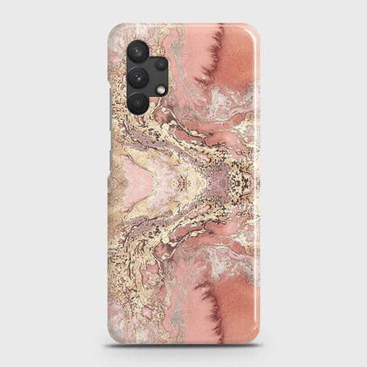 Samsung Galaxy A13 4G Cover - Trendy Chic Rose Gold Marble Printed Hard Case with Life Time Colors Guarantee