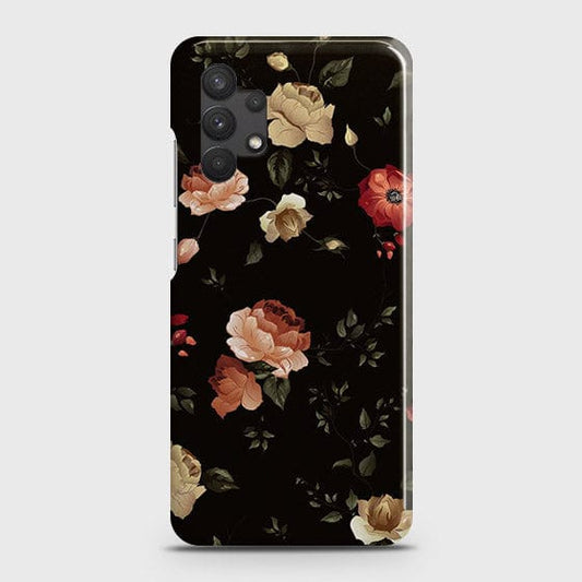 Samsung Galaxy A13 4G Cover - Matte Finish - Dark Rose Vintage Flowers Printed Hard Case with Life Time Colors Guarantee ( Fast Delivery )