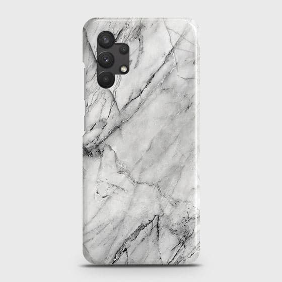 Samsung Galaxy A32 4G Cover - Matte Finish - Trendy White Marble Printed Hard Case with Life Time Colors Guarantee ( Fast Delivery )
