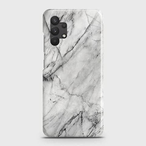 Samsung Galaxy A32 4G Cover - Matte Finish - Trendy White Marble Printed Hard Case with Life Time Colors Guarantee ( Fast Delivery )