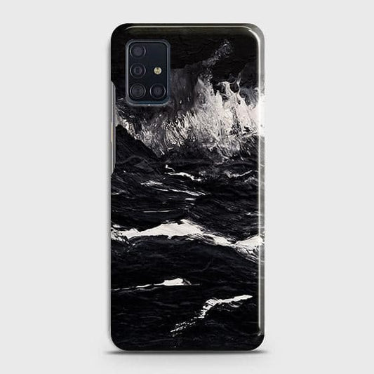 Samsung Galaxy A51 Cover - Black Ocean Marble Trendy Printed Hard Case with Life Time Colors Guarantee