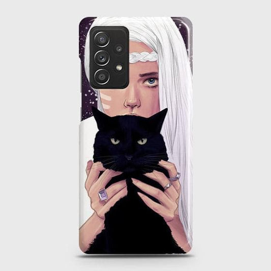 Samsung Galaxy A52s 5G Cover - Trendy Wild Black Cat Printed Hard Case with Life Time Colors Guarantee