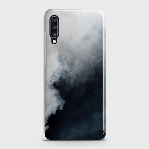 Samsung Galaxy A70s Cover - Matte Finish - Trendy Misty White and Black Marble Printed Hard Case with Life Time Colors Guarantee