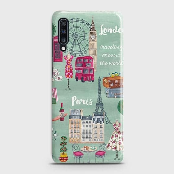 Samsung Galaxy A70 Cover - Matte Finish - London, Paris, New York ModernPrinted Hard Case with Life Time Colors Guarantee