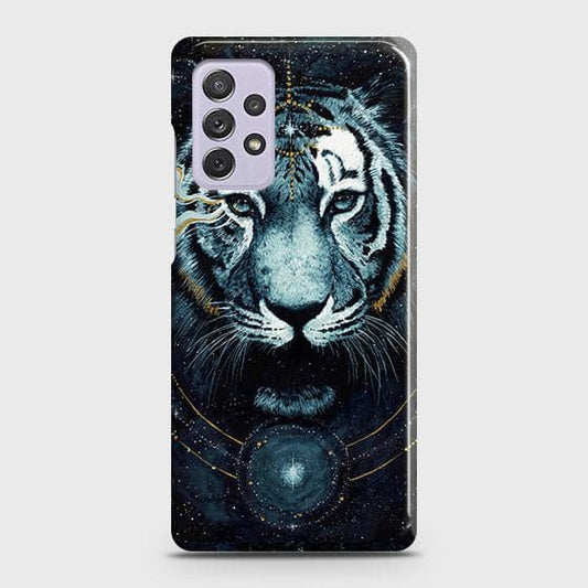 Samsung Galaxy A72 Cover - Vintage Galaxy Tiger Printed Hard Case with Life Time Colors Guarantee