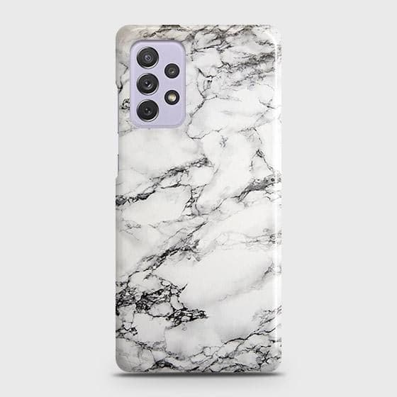 Samsung Galaxy A72 Cover - Matte Finish - Trendy Mysterious White Marble Printed Hard Case with Life Time Colors Guarantee