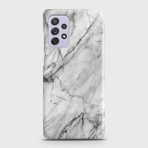 Samsung Galaxy A72 Cover - Matte Finish - Trendy White Marble Printed Hard Case with Life Time Colors Guarantee ( Fast Delivery )