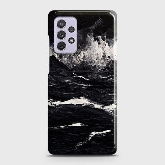 Samsung Galaxy A72 Cover - Black Ocean Marble Trendy Printed Hard Case with Life Time Colors Guarantee