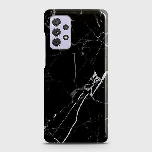 Samsung Galaxy A72 Cover - Black Modern Classic Marble Printed Hard Case with Life Time Colors Guarantee