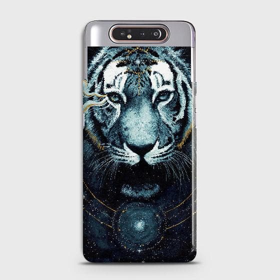 Samsung Galaxy A80 Cover - Vintage Galaxy Tiger Printed Hard Case with Life Time Colors Guarantee