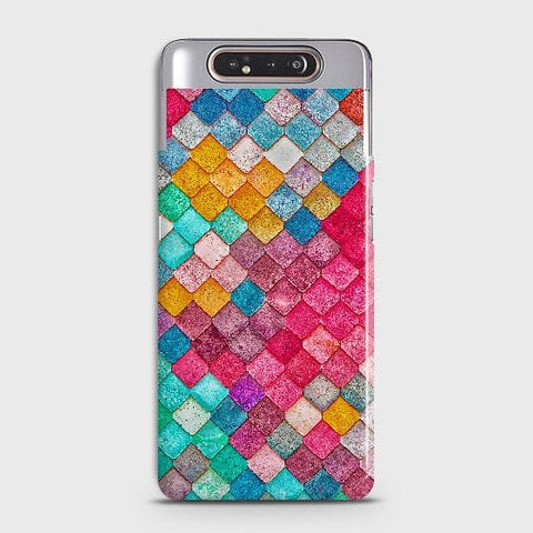 Samsung Galaxy A80 Cover - Chic Colorful Mermaid Printed Hard Case with Life Time Colors Guarantee