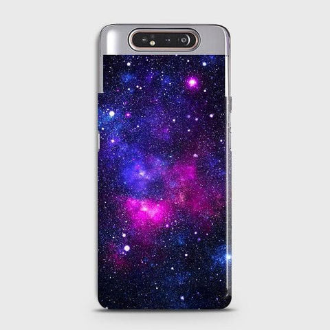 Samsung Galaxy A80 Cover - Dark Galaxy Stars Modern Printed Hard Case with Life Time Colors Guarantee