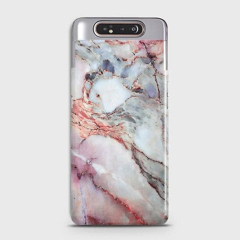 Samsung Galaxy A80 Cover - Violet Sky Marble Trendy Printed Hard Case with Life Time Colors Guarantee