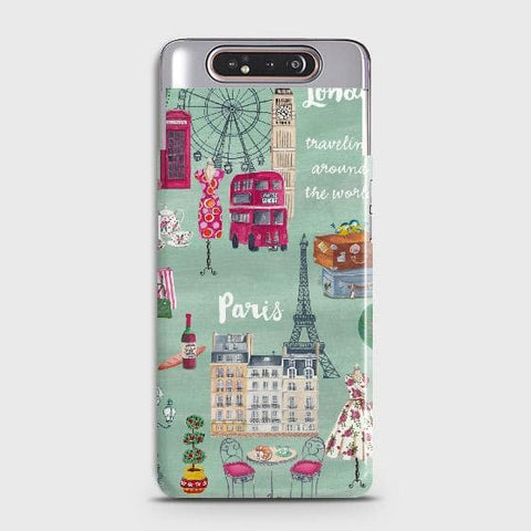 Samsung Galaxy A80 Cover - Matte Finish - London, Paris, New York ModernPrinted Hard Case with Life Time Colors Guarantee
