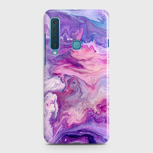 Samsung Galaxy A9 Star Pro Cover - Chic Blue Liquid Marble Printed Hard Case with Life Time Colors Guarantee