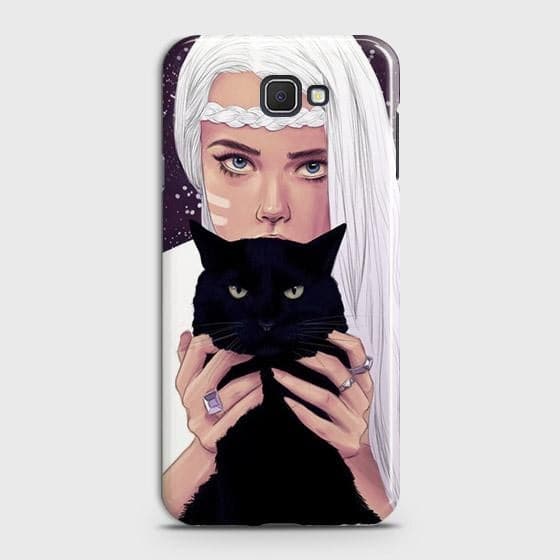 Samsung Galaxy J4 Core Cover - Trendy Wild Black Cat Printed Hard Case with Life Time Colors Guarantee