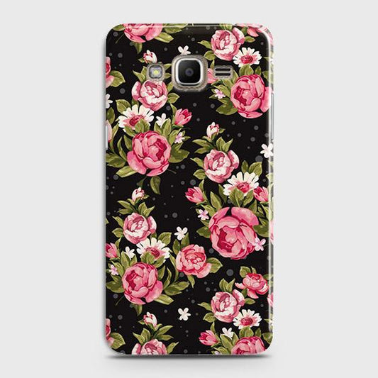 Samsung Galaxy J7 Core / J7 Nxt Cover - Trendy Pink Rose Vintage Flowers Printed Hard Case with Life Time Colors Guarantee b57