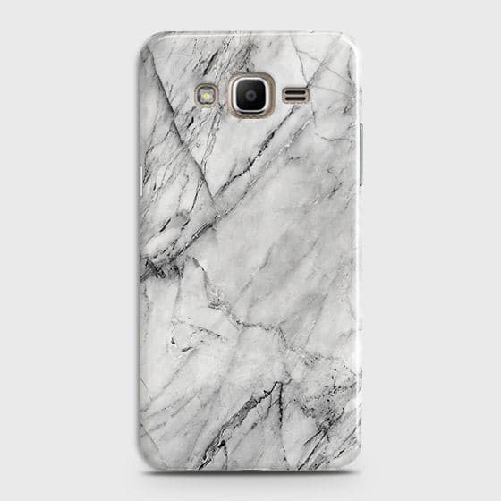 Samsung Galaxy J7 Core / Nxt Cover - Matte Finish - Trendy White Floor Marble Printed Hard Case with Life Time Colors Guarantee - D2