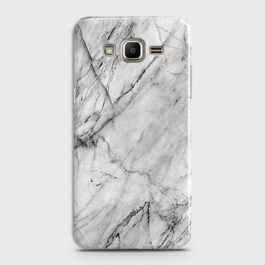 Samsung Galaxy J7 Core / Nxt Cover - Matte Finish - Trendy White Floor Marble Printed Hard Case with Life Time Colors Guarantee - D2
