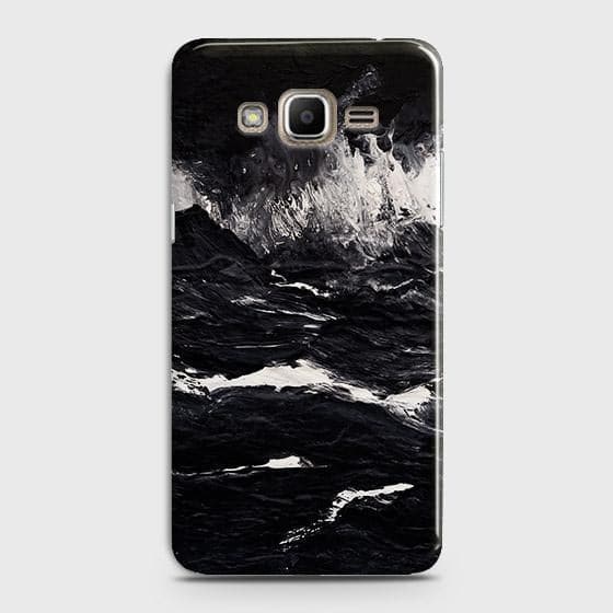 Samsung Galaxy J7 Core / Nxt Cover - Black Ocean Marble Trendy Printed Hard Case with Life Time Colors Guarantee