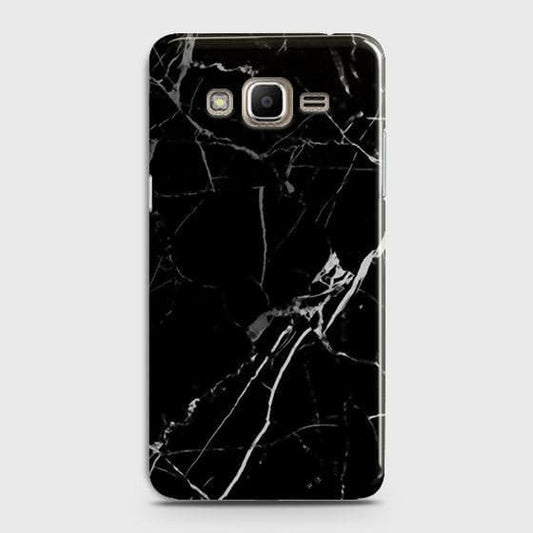 Samsung Galaxy J7 Core / Nxt Cover - Black Modern Classic Marble Printed Hard Case with Life Time Colors Guarantee