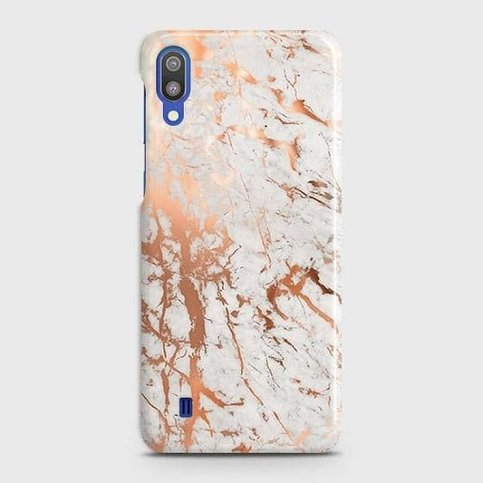 Samsung Galaxy M10 Cover - In Chic Rose Gold Chrome Style Printed Hard Case with Life Time Colors Guarantee B(36)