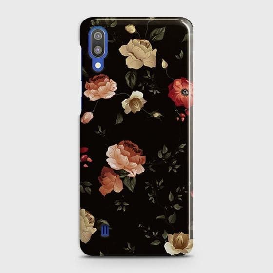 Samsung Galaxy M10 Cover - Matte Finish - Dark Rose Vintage Flowers Printed Hard Case with Life Time Colors Guarantee