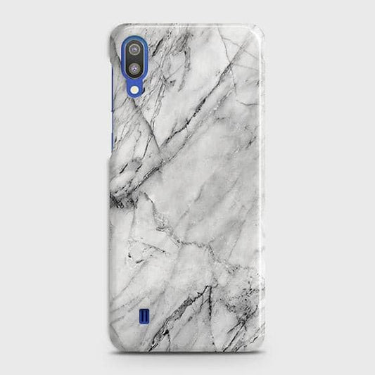 Samsung Galaxy M10 Cover - Matte Finish - Trendy White Floor Marble Printed Hard Case with Life Time Colors Guarantee - D2