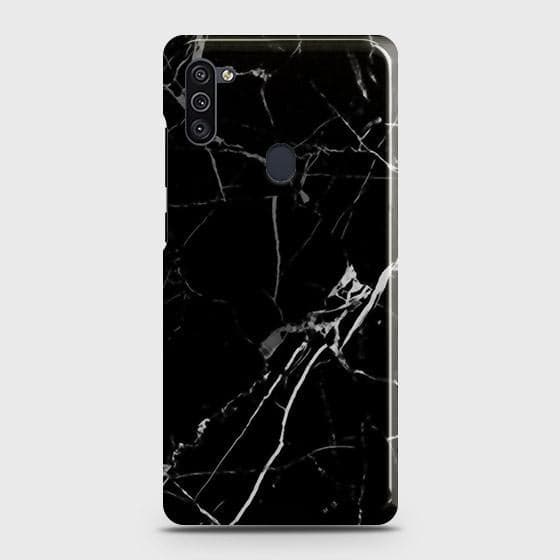 Samsung Galaxy M11 Cover - Black Modern Classic Marble Printed Hard Case with Life Time Colors Guarantee