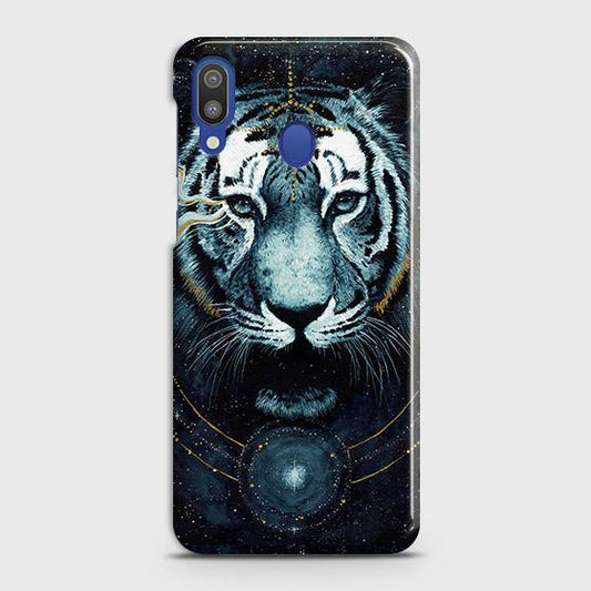 Samsung Galaxy M20 Cover - Vintage Galaxy Tiger Printed Hard Case with Life Time Colors Guarantee