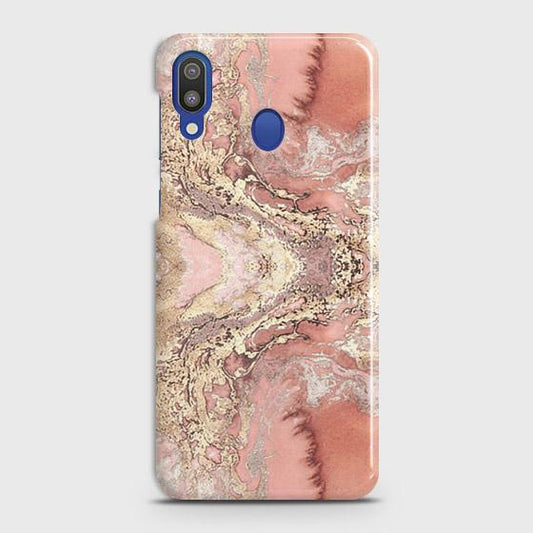 Samsung Galaxy M20 Cover - Trendy Chic Rose Gold Marble Printed Hard Case with Life Time Colors Guarantee