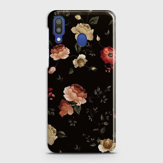 Samsung Galaxy M20 Cover - Matte Finish - Dark Rose Vintage Flowers Printed Hard Case with Life Time Colors Guarantee