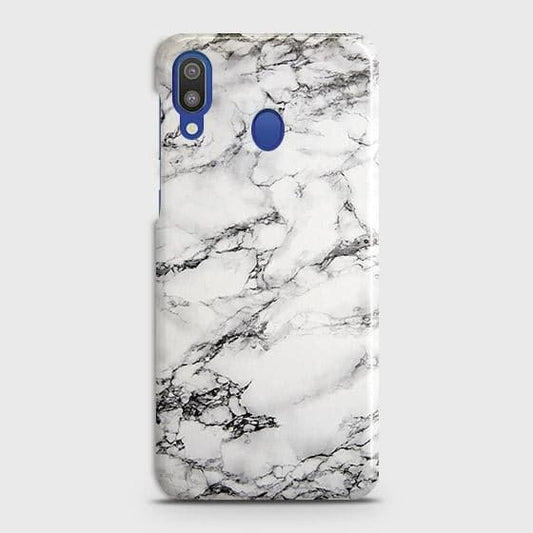 Samsung Galaxy M20 Cover - Matte Finish - Trendy Mysterious White Marble Printed Hard Case with Life Time Colors Guarantee