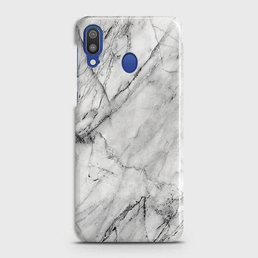Samsung Galaxy M20 Cover - Matte Finish - Trendy White Floor Marble Printed Hard Case with Life Time Colors Guarantee - D2
