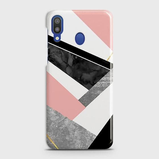 Samsung Galaxy M20 Cover - Matte Finish - Geometric Luxe Marble Trendy Printed Hard Case with Life Time Colors Guarantee