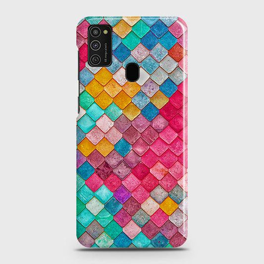 Samsung Galaxy M21 Cover - Chic Colorful Mermaid Printed Hard Case with Life Time Colors Guarantee
