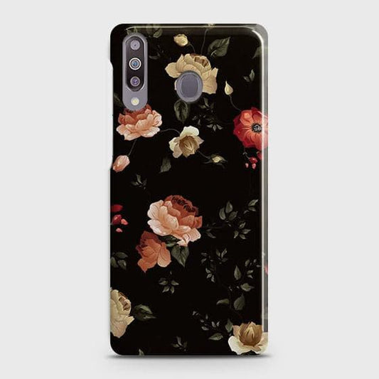 Samsung Galaxy M30 Cover - Matte Finish - Dark Rose Vintage Flowers Printed Hard Case with Life Time Colors Guarantee