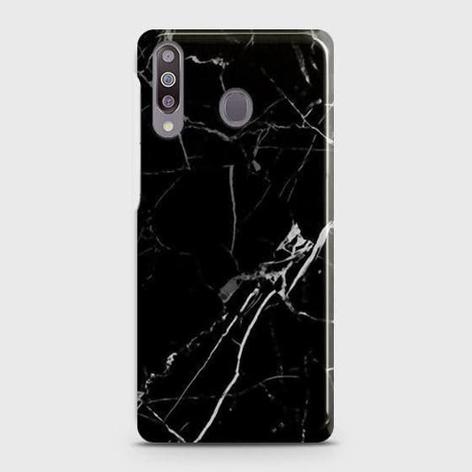Samsung Galaxy M30 Cover - Black Modern Classic Marble Printed Hard Case with Life Time Colors Guarantee