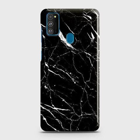 Samsung Galaxy M30s Cover - Trendy Black Marble Printed Hard Case with Life Time Colors Guarantee