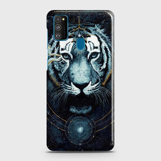 Samsung Galaxy M30s Cover - Vintage Galaxy Tiger Printed Hard Case with Life Time Colors Guarantee