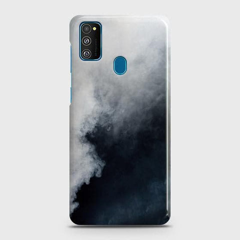 Samsung Galaxy M30s Cover - Matte Finish - Trendy Misty White and Black Marble Printed Hard Case with Life Time Colors Guarantee ( Fast Delivery )