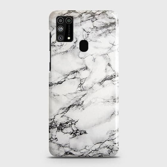 Samsung Galaxy M31 Cover - Matte Finish - Trendy Mysterious White Marble Printed Hard Case with Life Time Colors Guarantee