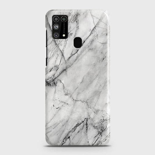 Samsung Galaxy M31 Cover - Matte Finish - Trendy White Marble Printed Hard Case with Life Time Colors Guarantee