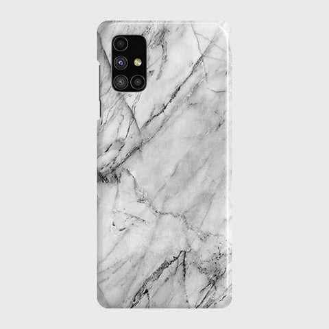 Samsung Galaxy M51 Cover - Matte Finish - Trendy White Marble Printed Hard Case with Life Time Colors Guarantee b64