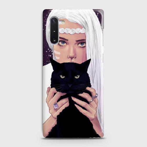 Samsung Galaxy Note 10 Cover - Trendy Wild Black Cat Printed Hard Case with Life Time Colors Guarantee