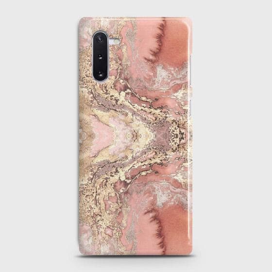 Samsung Galaxy Note 10 Cover - Trendy Chic Rose Gold Marble Printed Hard Case with Life Time Colors Guarantee