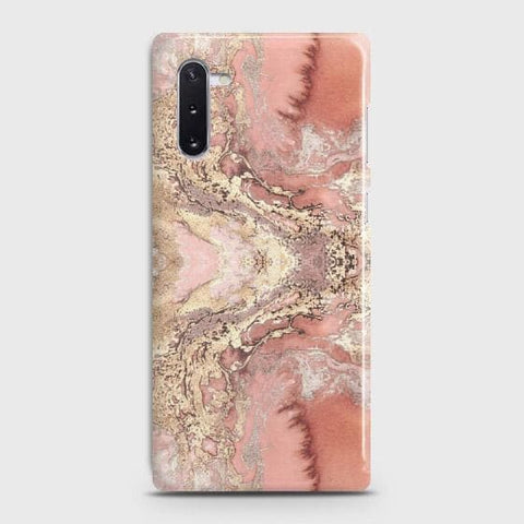 Samsung Galaxy Note 10 Cover - Trendy Chic Rose Gold Marble Printed Hard Case with Life Time Colors Guarantee