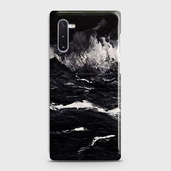 Samsung Galaxy Note 10 Cover - Black Ocean Marble Trendy Printed Hard Case with Life Time Colors Guarantee
