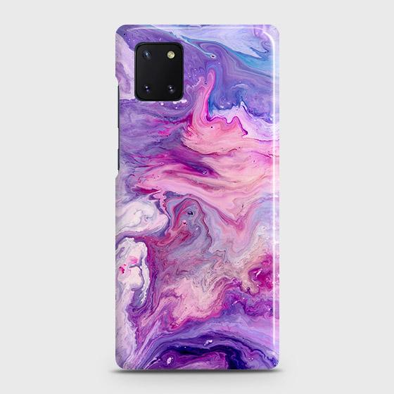 Samsung Galaxy Note 10 Lite Cover - Chic Blue Liquid Marble Printed Hard Case with Life Time Colors Guarantee
