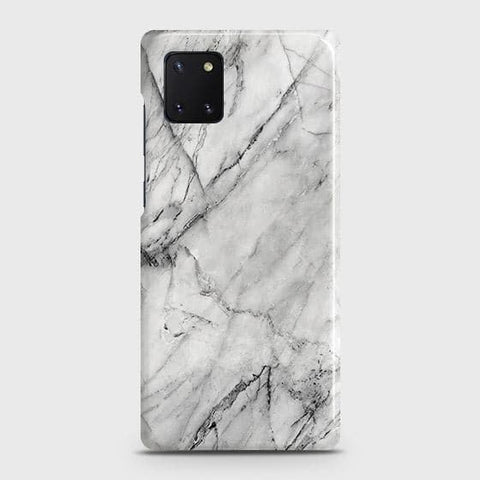 Samsung Galaxy Note 10 Lite Cover - Matte Finish - Trendy White Floor Marble Printed Hard Case with Life Time Colors Guarantee - D2